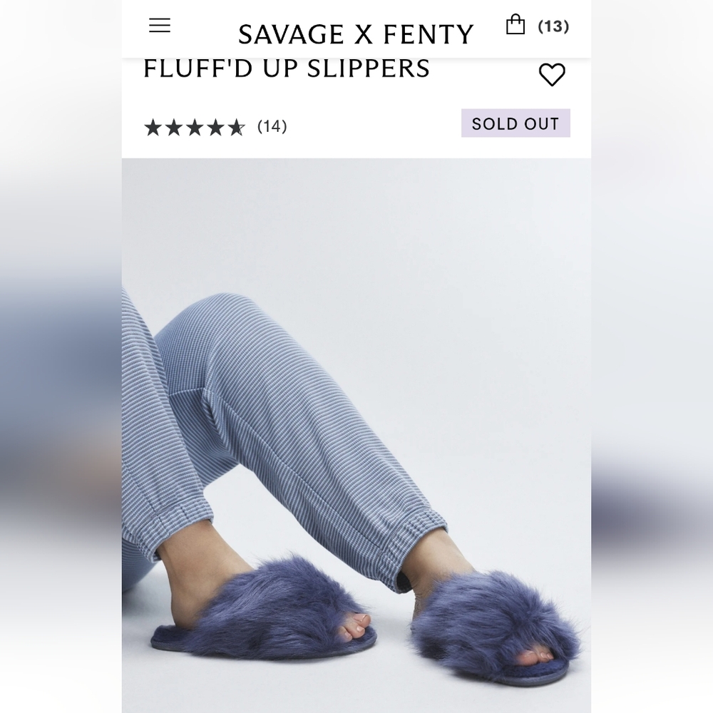 NWT SAVAGE X FENTY- SOLD OUT Fluffed Up Slippwrs 8/9 raincloud grey